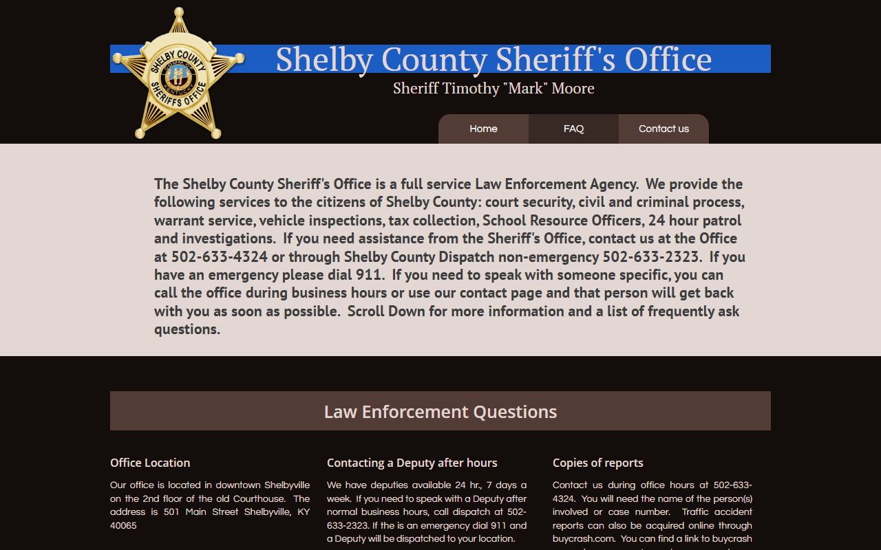 Shelby County court records after arrest sheriff warrant service FAQ